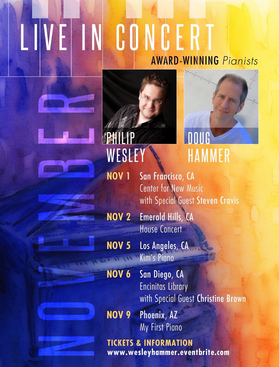 philipwesley's tweet photo. #philipwesley #doughammer #california #arizona #stevencravis #christinebrown #sanfrancisco #losangeles #sandiego #phoenixaz #piano #tour https://t.co/TcvWaAZnGX
