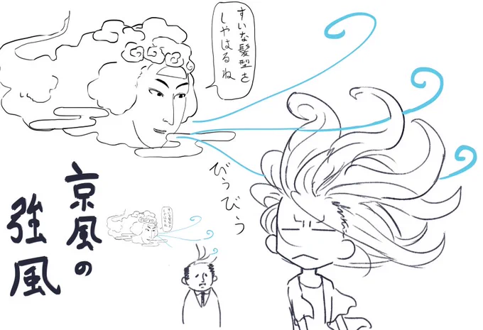 京風の強風の絵。間違いなく間違っている。 