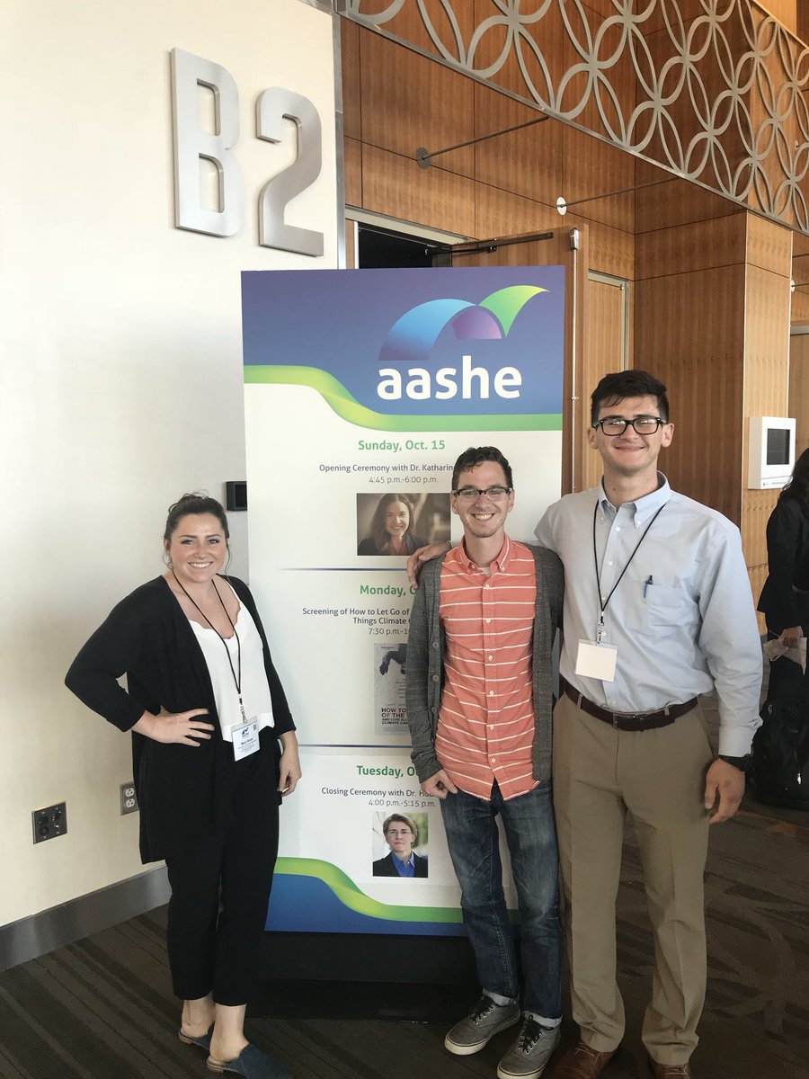 UCOGreen's tweet photo. Some pics of our sustainability staff at the 2017 ASHHE Conference learning how to be stronger in solidarity! #AASHE2017 https://t.co/QhQN6U5iAU