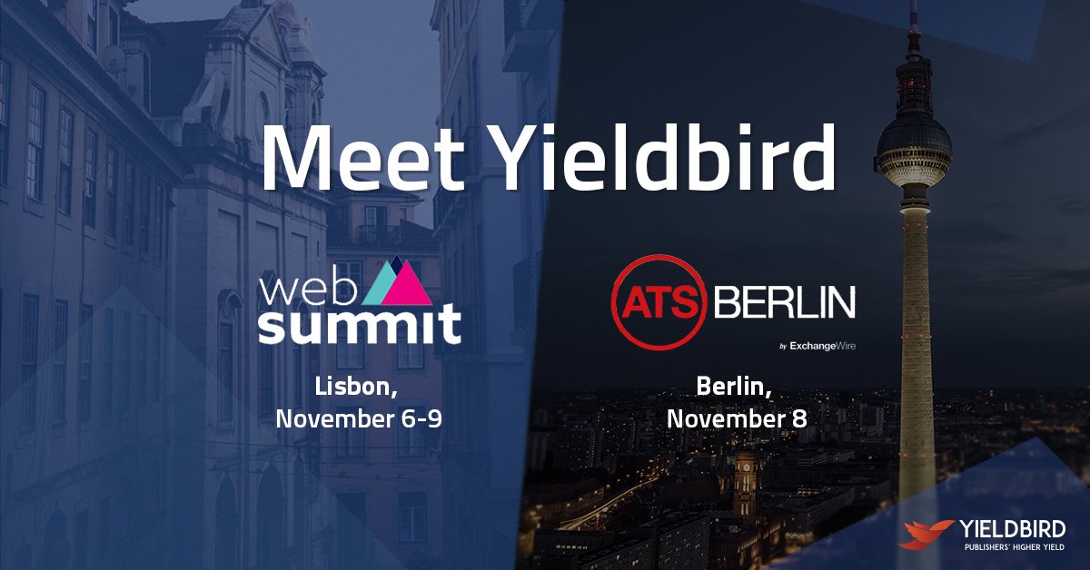 Yieldbird's tweet photo. #Yieldbird is coming to #ATSBerlin and #WebSummit Lisbon, are you? Schedule the meeting, it takes no time -->
https://t.co/184b8bNGpE https://t.co/AF7Vewa9Km