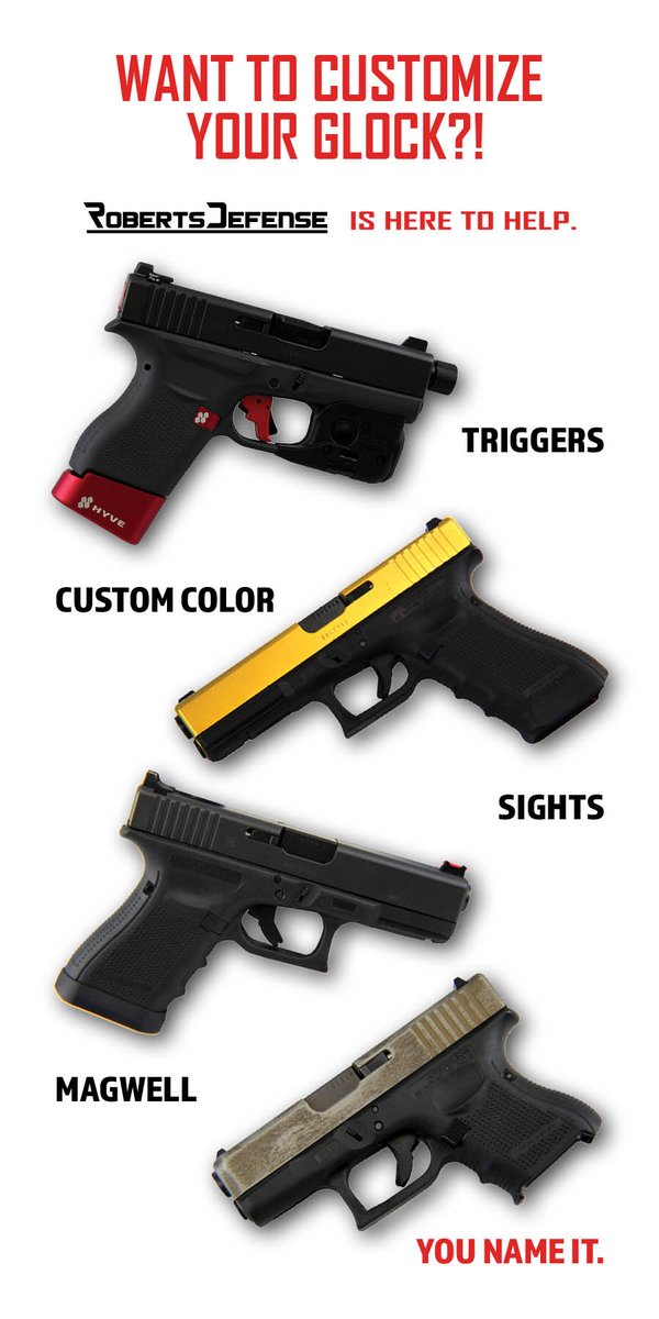 RobertsDefense's tweet photo. Calling all Glock Lovers....#Glock #APEX  #custom #MakeItYours https://t.co/x5jQV2rF7L