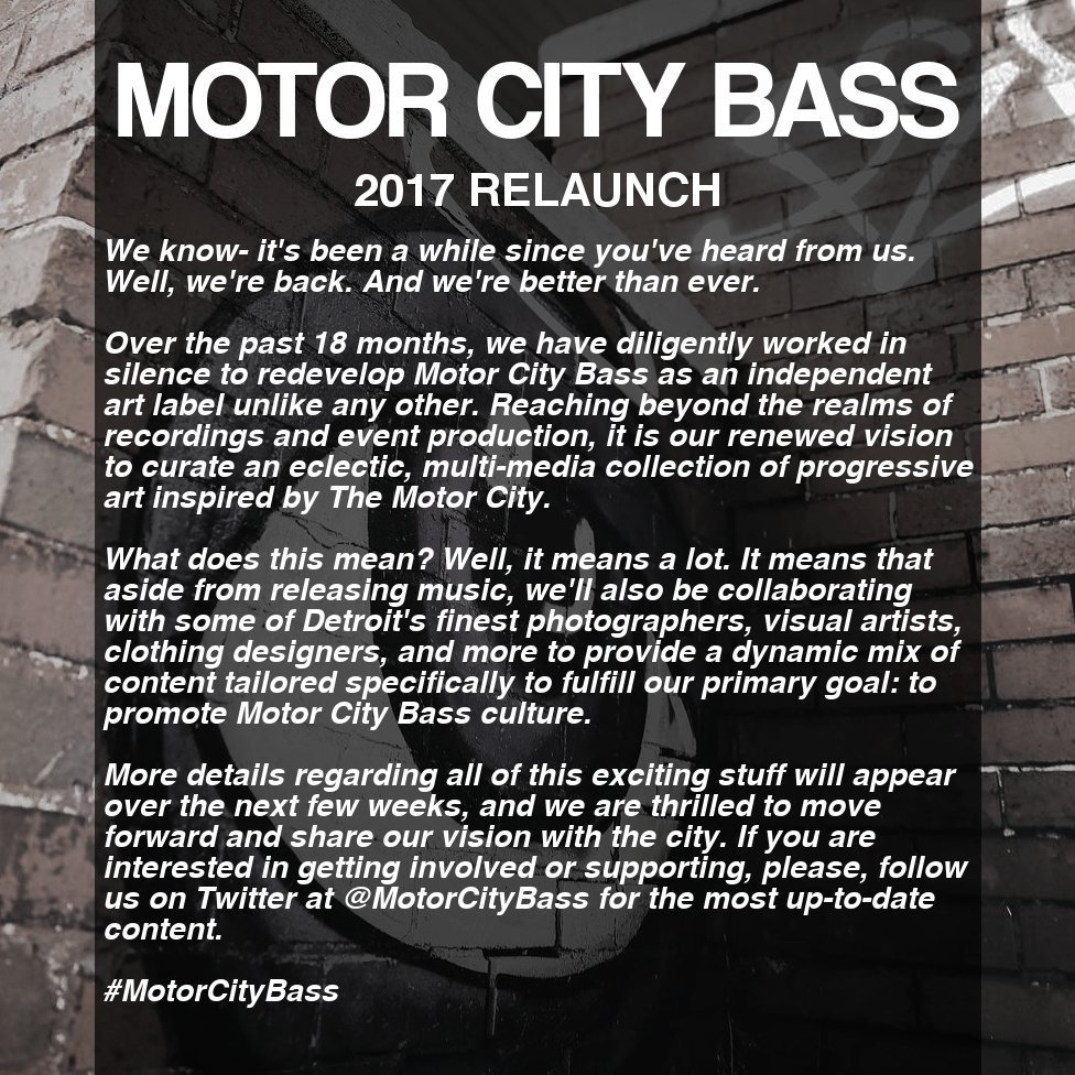 PSA: MCB '17.

It's been a while. Here's what's poppin. Grow with us. #MotorCityBass