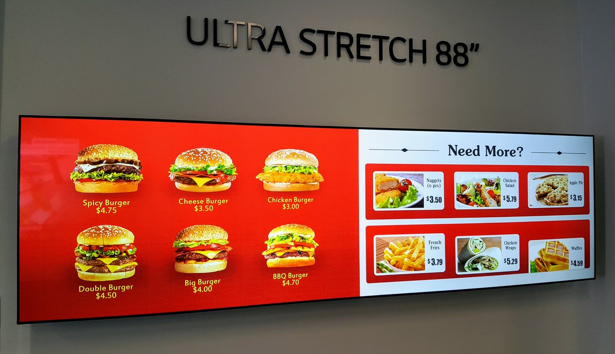 LGUK_B2B's tweet photo. Need more? The 88” #UltraStretch gives you a 32:9 widescreen ratio plus Ultra HD #4K resolution #NewProduct https://t.co/t4XW3BFZnY
