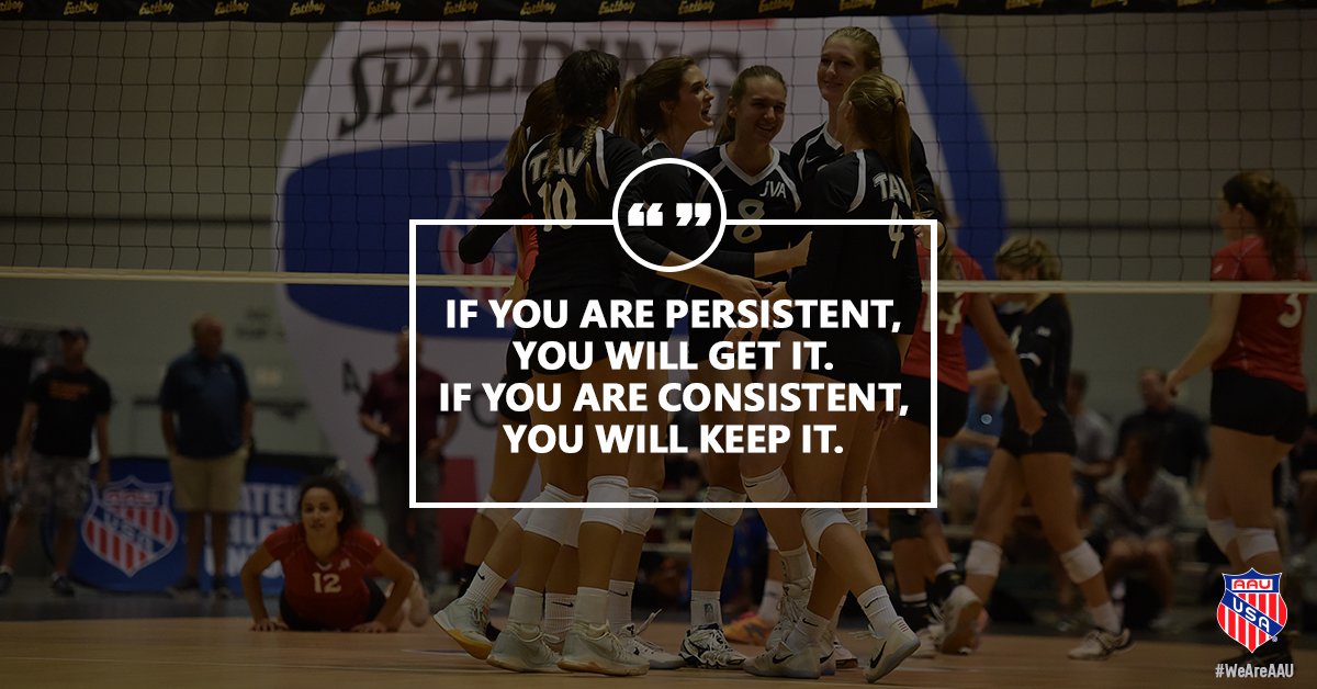 AAUVolleyball's tweet photo. Don't back down. Attack this week with confidence! #WeAreAAU #MotivationMonday https://t.co/IIKcqiWD7Y
