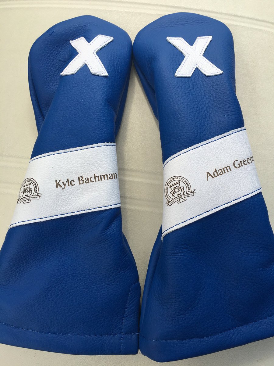 Thank you <a href="/CRUgolf/">CruGolf</a> for the sweet custom 50th Challenge Cup Match Anniversary head covers! #TPGA