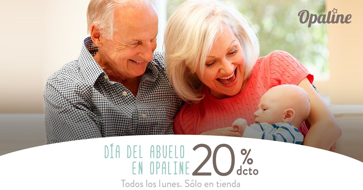 Opaline's tweet photo. ¡En Opaline los abuelos tienen su día! ❤️ Todos los lunes 20% dcto mencionando que son Abuelitos Opaline en todas nuestras tiendas. https://t.co/sie93xIyLN