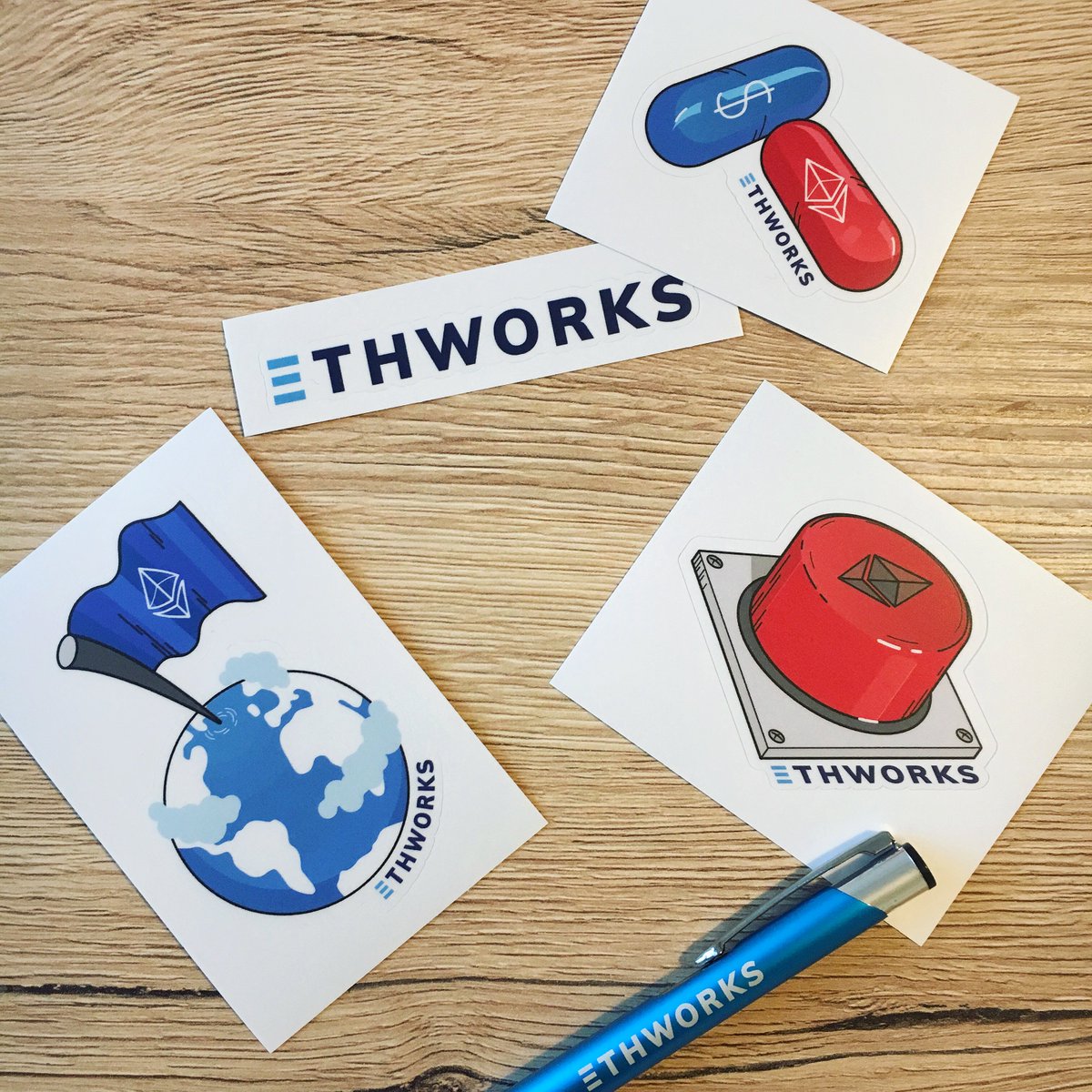 TrueFiEng's tweet photo. We are so excited, our new stickers have just arrived! #ethworks #company #stickers #blockchain #ethereum https://t.co/WR9cGLrNG7