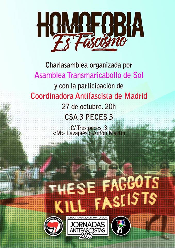queer_sol's tweet photo. Charlasamblea Homofobia es Fascismo. Viernes, 27 de octubre, 20h, en @3peces3  https://t.co/jdDelDWUvD
¡Te esperamos! https://t.co/pUt7gKTnn2