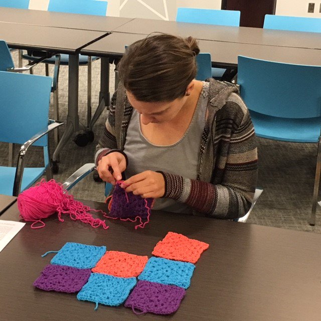 TriangleLitNC's tweet photo. We can't wait to add these blankets to our #BookwormBundles to be passed out to new moms to encourage #literacy from the beginning! #KnitIn https://t.co/GQsT0PydjX