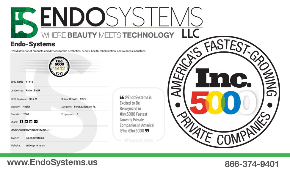 EndoSystems's tweet photo. @EndoSystems Honored to be Ranked in @Inc @inc5000 Fastest Growing Companies in America! #EndoSystems #Inc5000 #Inc https://t.co/YVkexCIgj9 https://t.co/T38ZYLRHqV