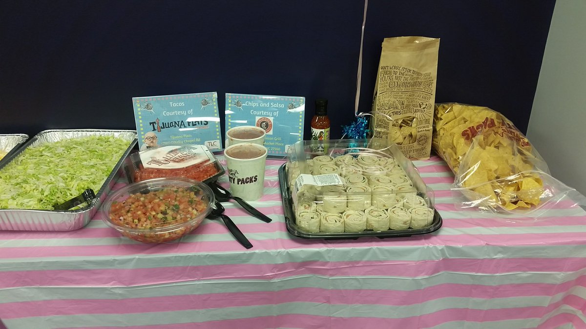 TriangleLitNC's tweet photo. A special thanks to @TijuanaFlats, @ChipotleTweets, and @panerabread for donating delicious food to the event! #KnitIn #ittakesavillage 👶 https://t.co/K3r0LpVsSv