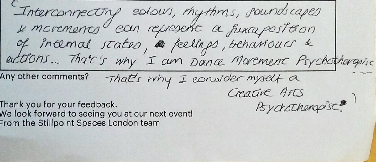 StillpointHQ's tweet image. Some great feedback from attendees of our CPD event on Saturday #workingacrossmodalities, but this is our fav! Such lovely words --