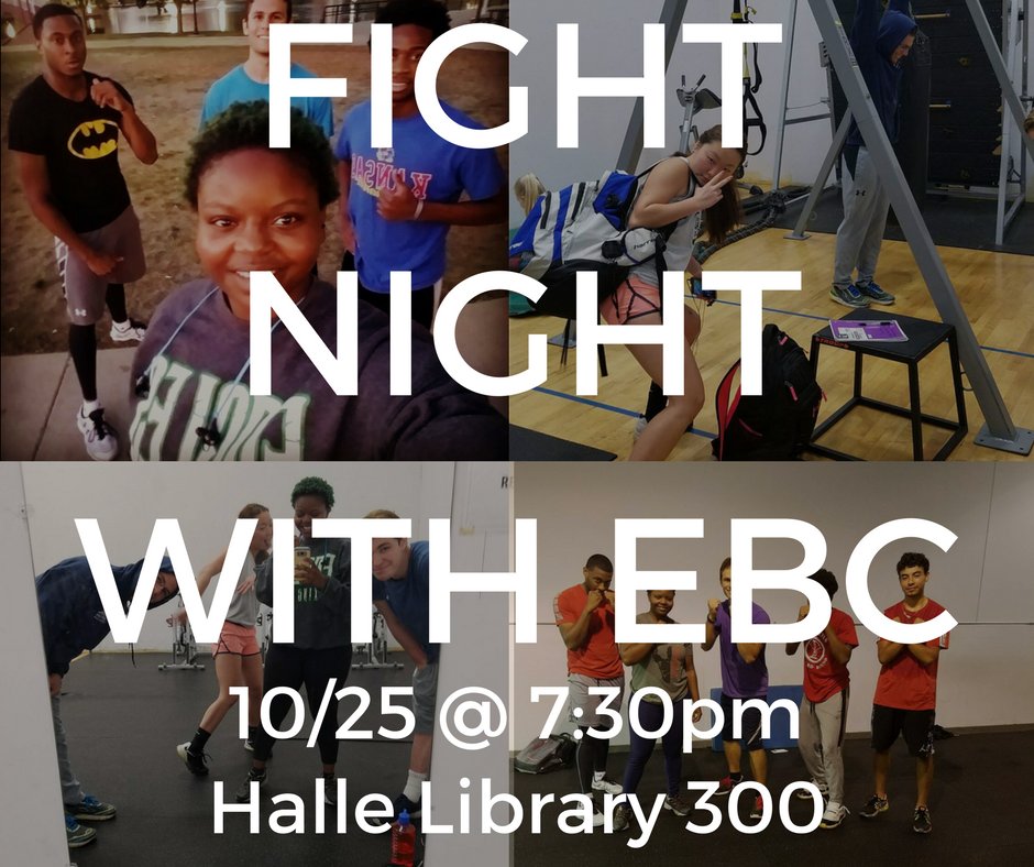 emu_boxing's tweet photo. Come and watch Muhammad Ali vs Sonny Liston in 1964 with Eagles Boxing Club! The viewing will be in Halle Library room 300 on Oct. 25th! https://t.co/TZx5ZkFov7