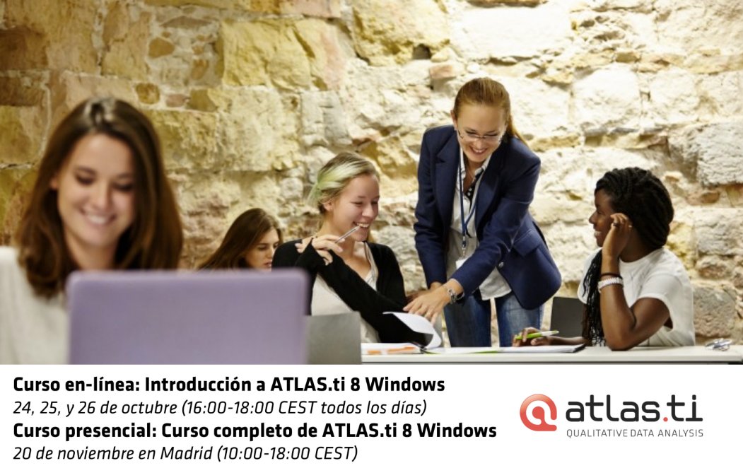 ATLASti's tweet image. Curso en-línea: Introducción a ATLAS.ti 8 Windows, 24.-26.10, 4PM CEST todos los días buff.ly/2gT3Ie7 @NkQualitas #phdchat #qualdata