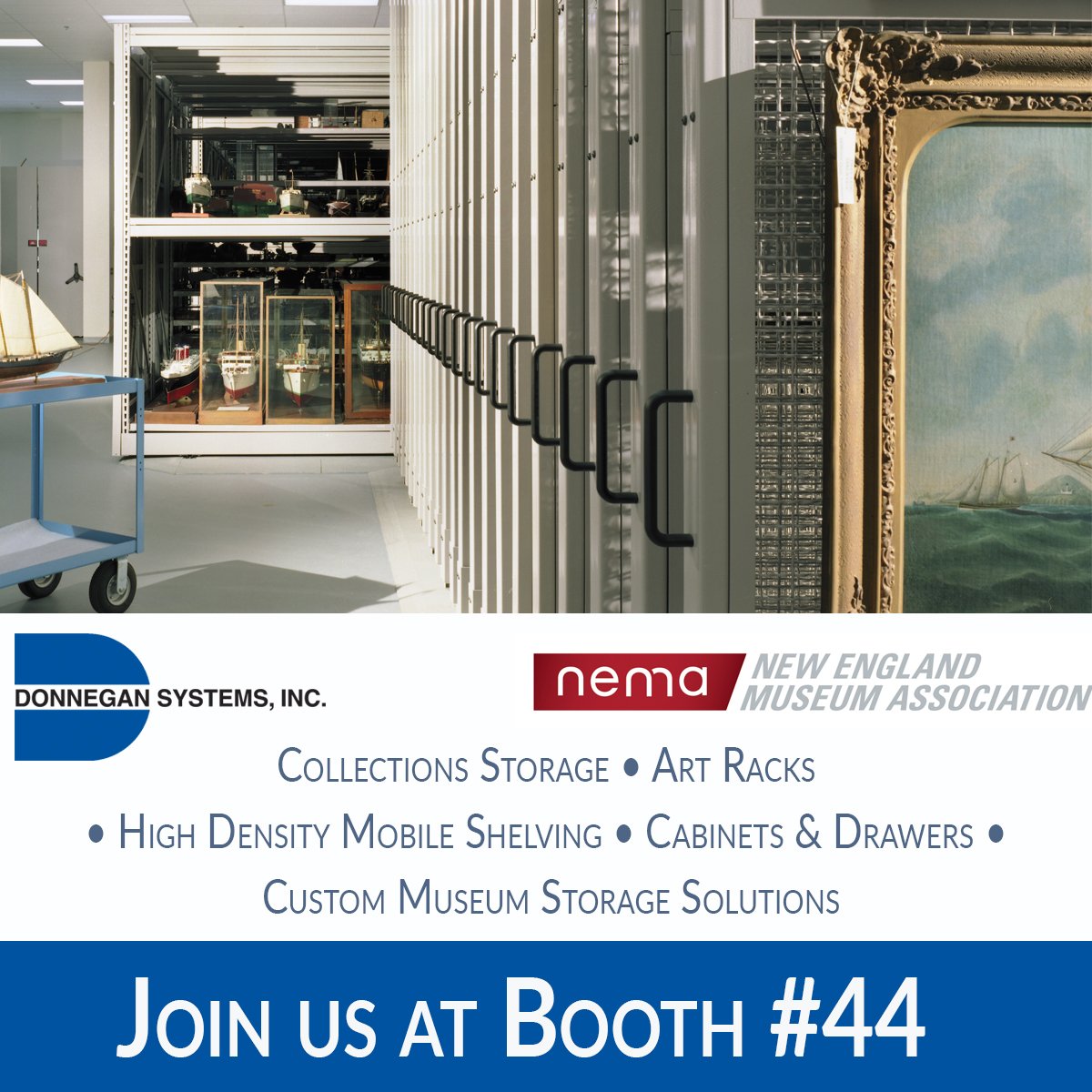 donnegansys's tweet photo. Be sure to stop by Booth #44 at the @NEMAnet 2017 Conference this Wed &amp; Thurs! Speak with a local storage expert, schedule a free site survey &amp; gain valuable info on current trends that could make all the difference in keeping your collections safe and secure. #NEMA2017 https://t.co/V1wgGag6st