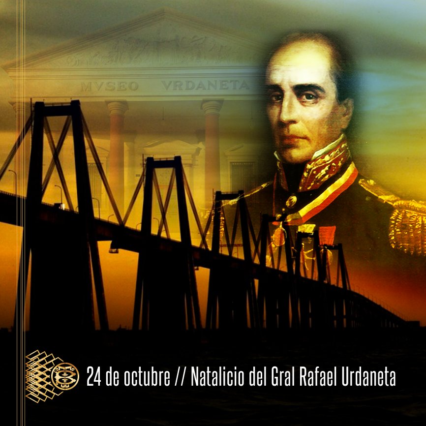 TeatroBaralt's tweet photo. #Hoy #24Oct se cumplen #229Años del natalicio del #GeneralRafaelUrdaneta, eminente #Zuliano, nacido en #Maracaibo. Hoy honramos  su memoria. https://t.co/YpSvrdzFXW