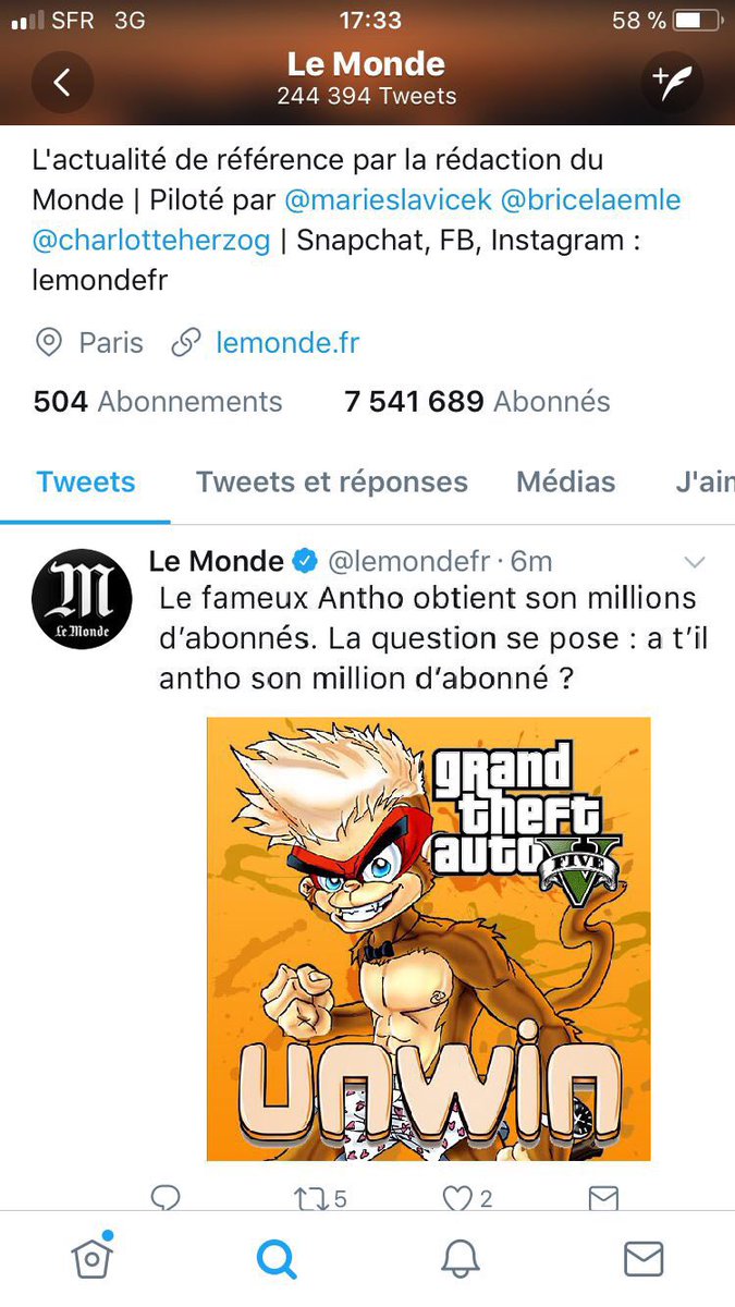xStxyF's tweet photo. OMGG le 1 million de @UnwinGTA a déjà fait le tour de tous les médias 😱 ! https://t.co/dtk8FcwhNG