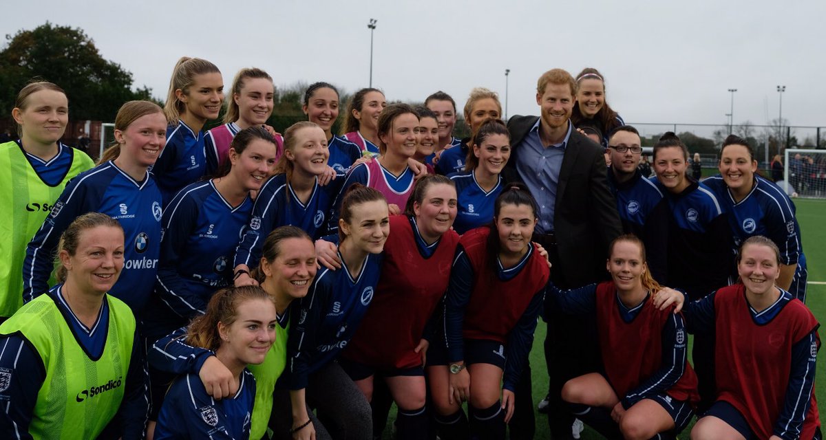 KensingtonRoyal's tweet photo. HRH meets some of the teams, who train at the ground in Preston &amp; are involved with the @sported_UK charity.
#RoyalVisitLancashire https://t.co/eKf5iWwWhs