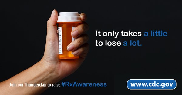 It only takes a little to lose a lot. Raise awareness about prescription opioid addiction and overdose. #RxAwareness thndr.me/18mbUf