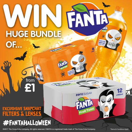 bmstores's tweet photo. 🍊#COMPETITION TIME🍊 
FLW/RT &amp; COMMENT #FantaHalloween for a chance to #WIN a HUGE bundle of @fanta in time for #Halloween! Ends 8am 25/10/17 https://t.co/jzYqR5dUj5