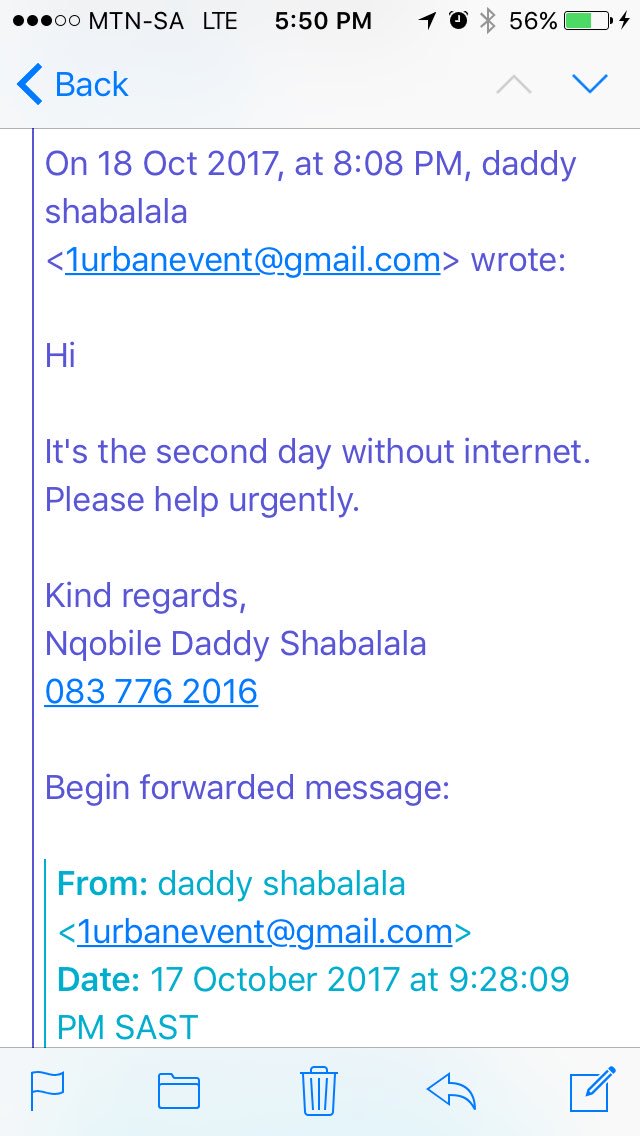 Daddy_Cue's tweet photo. @Afrihost @vumatel WORST SERVICE EVER!!!! It's been a week now and u are still blaming each other. Please just sort out my fibre connection #badservice #complainttweets #frustrated #angryclient https://t.co/uaiXVf8K0j