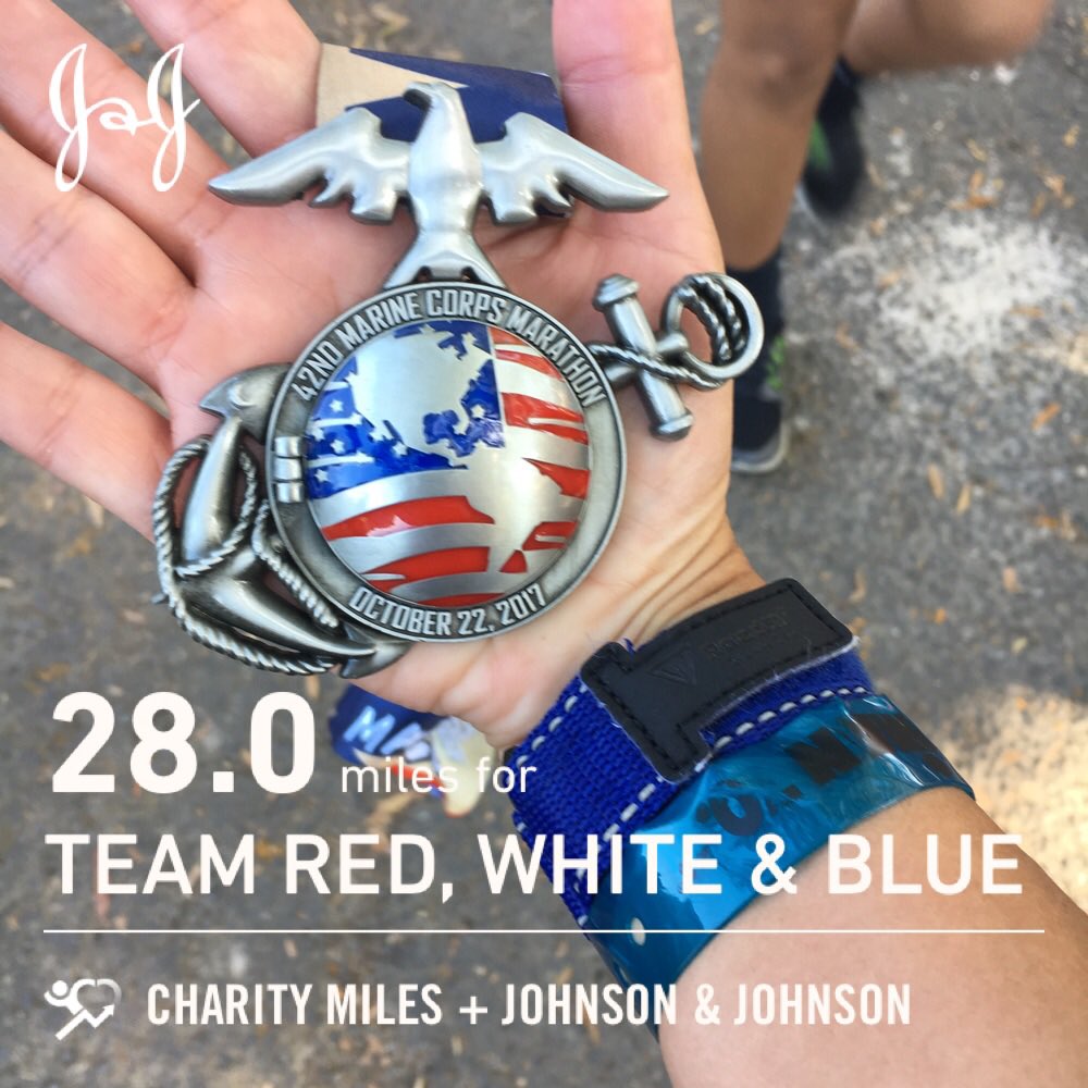 Betsycelia's tweet photo. Ran 28.0 @CharityMiles 4 @teamrwb. @Marine4Life19 @DJTAIBAI #runwiththeMarines #<319 #GVS #RunForDeckard #RunForBob https://t.co/HFmbOAxmGm