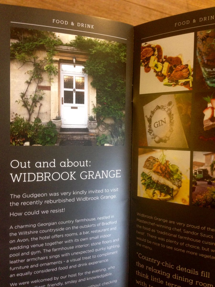Have you seen our review of <a href="/widbrookgrange/">Widbrook Grange</a> in the Oct issue? Fab gin bar to boot! #review #restaurant #hotel #TheGudgeon #publication