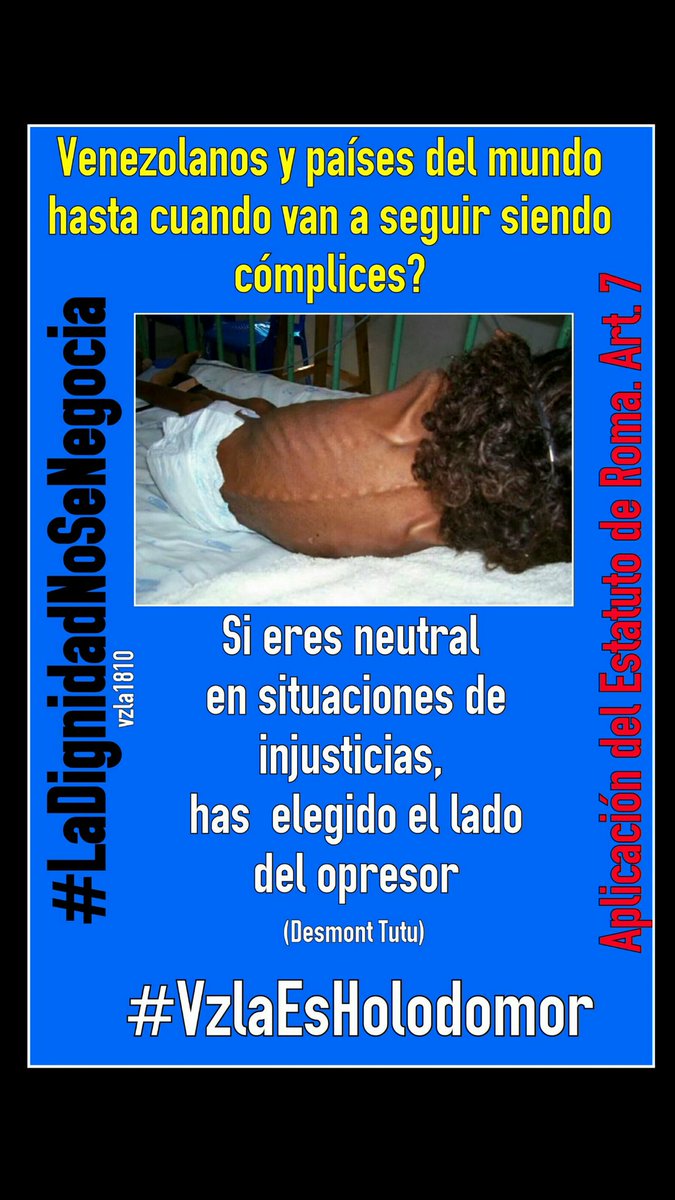 Vzla1810's tweet photo. APLICACIÓN #EstatutoDeRoma Art.7 #VzlaDelitosLesaHumanidad #VzlaEsUnNarcoEstado #EnVzlaHayGenocidio En Venezuela no hay Democracia https://t.co/SORPAm0lqp