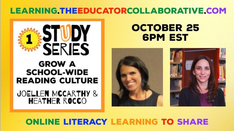 Excited to kick off #TheEdCollabStudySeries Wed 6pmE w/ @heatherrocco. We'll be exploring Reading Cultures: learning.theeducatorcollaborative.com/study-series/s…