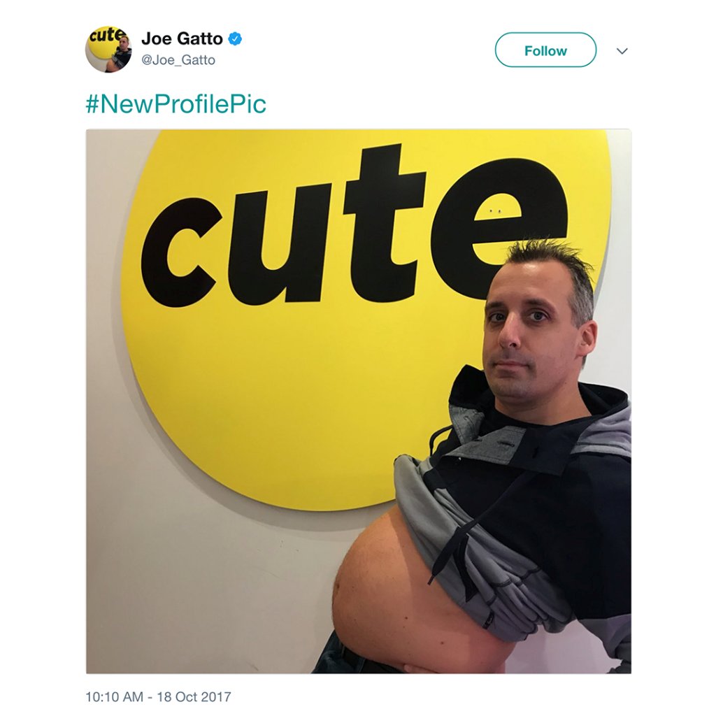 JokersTBS's tweet photo. Hereβs @Joe_Gattoβs #NewProfilePic. Too bad itβs such an understatement. #ExtremelyCute #MCM #ImpracticalJokers https://t.co/cXahjBGIu0