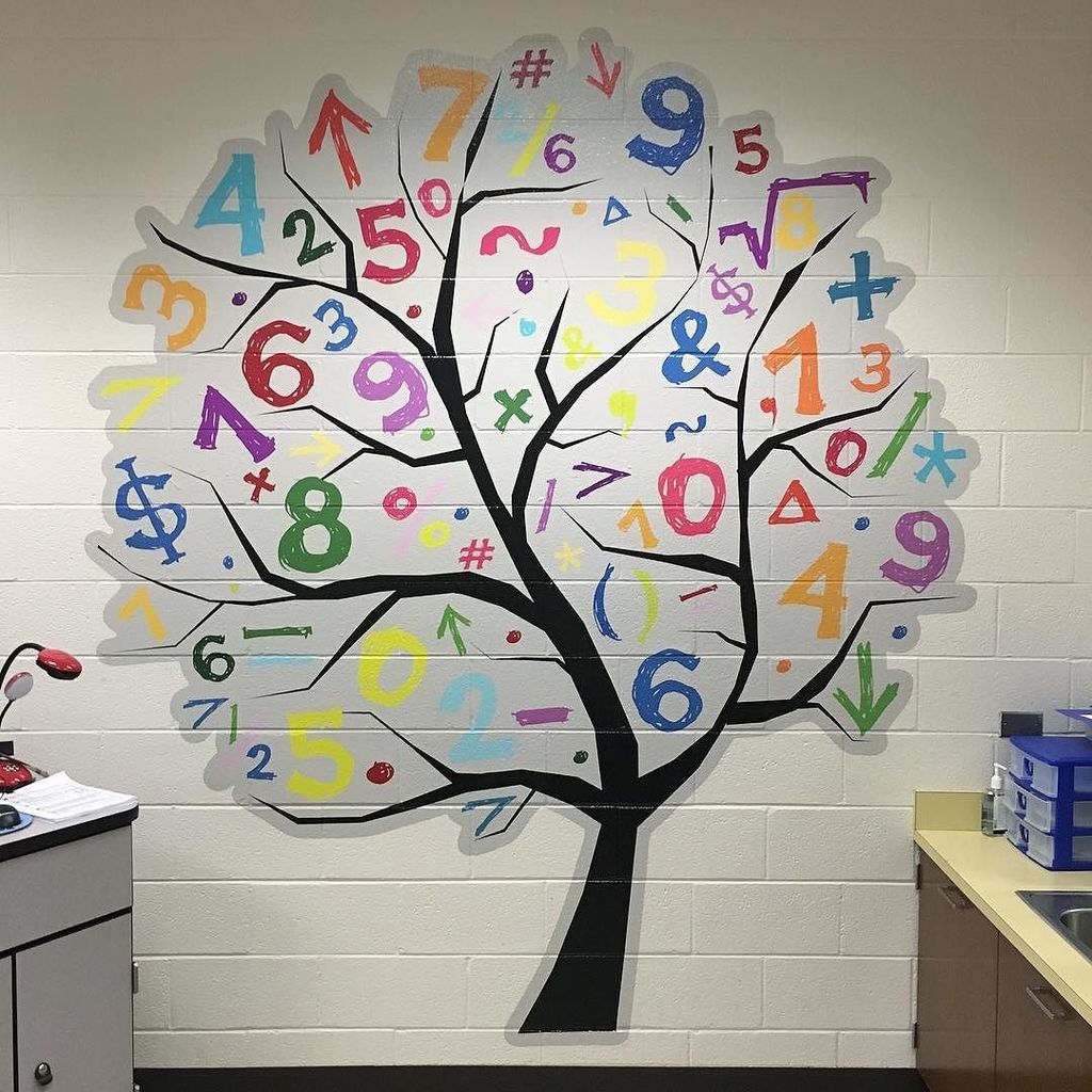 BrokenBuggy's tweet photo. When you’re a teacher and you really like math. #mathtree #teachersofinstagram #wallgraphics #wsnc #myws https://t.co/PU9K7deSUp https://t.co/ztjh4IPIVK