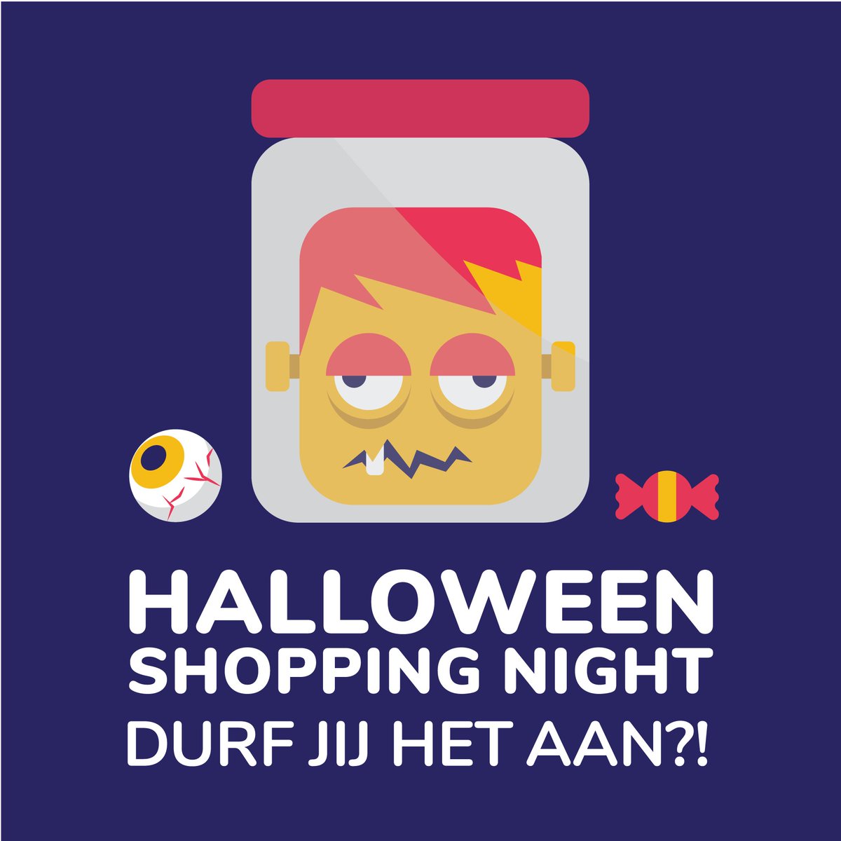 #Halloween Shopping Night, 26 oktober 18:00 - 22:00, durf jij het aan?! Meer info over de activiteiten: goo.gl/c9Njps