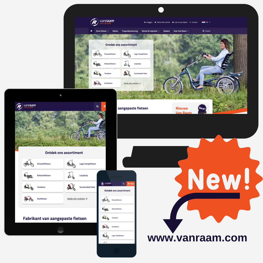 VanRaamBikes's tweet photo. 🎉 The new Van Raam website is online! 🎉
 ➥ https://t.co/eD7mI3br6S https://t.co/EhAHlOqxRm