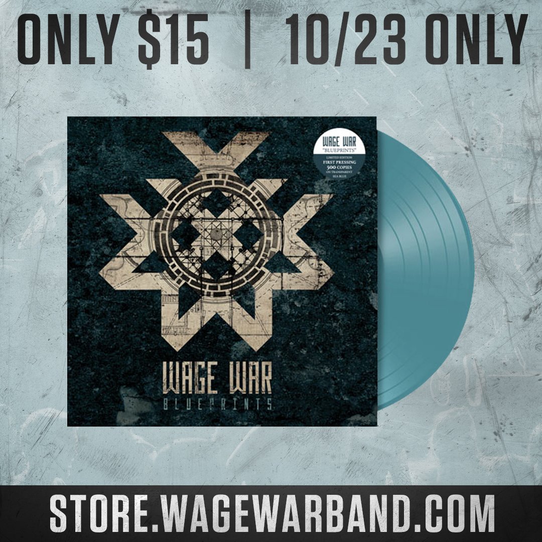 WageWar's tweet photo. Get our first album, Blueprints, on vinyl for just $15 today only at https://t.co/qoZ64jsHmV. https://t.co/JwC7ttee87