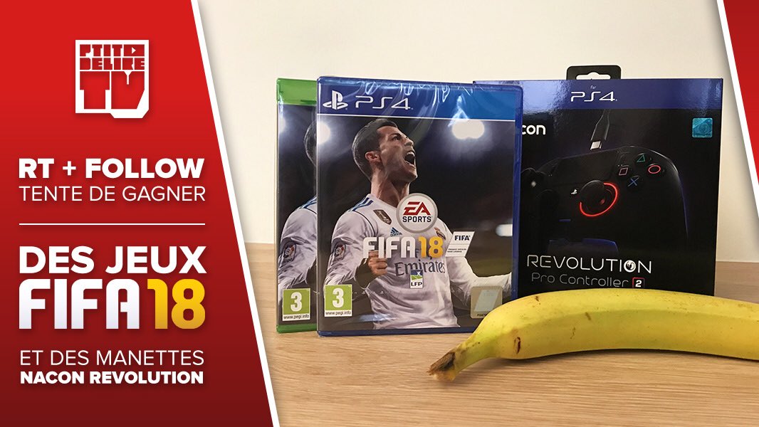 PtitDelireTv's tweet photo. #CONCOURS FIFA18 🎁🎮⬇️
RT + Follow @PtitDelireTv 
Gagne tout ce qu’il y a sur la table sauf la banane hein 😏
Tas le 30.10.17 https://t.co/cFcuOCe54Z