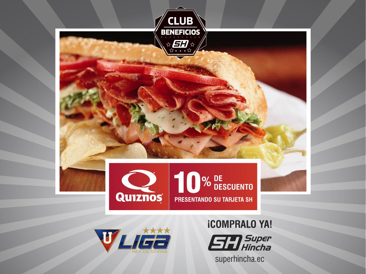 LiguistaOficial's tweet photo. #BeneficioSH ¡Nada como un @QuiznosEcuador para este inicio de semana con tu descuento especial! ¿Cuál es tu sánduche favorito? https://t.co/2agu44euTr