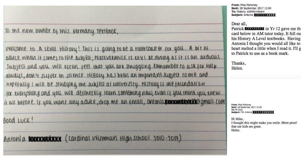 WisemanEaling's tweet image. Please read this very #SpecialNote found by a Y12 student, penned by Antonia, a recent Y13 student

#LoveHistory #Eloquence #PeerMotivation