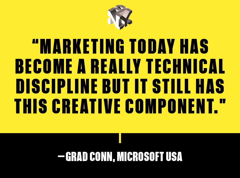 FastCompany's tweet image. Marketing today is a combo of emotion and science. Students wanting to get into marketing should double major, says @gradconn #FCFestival