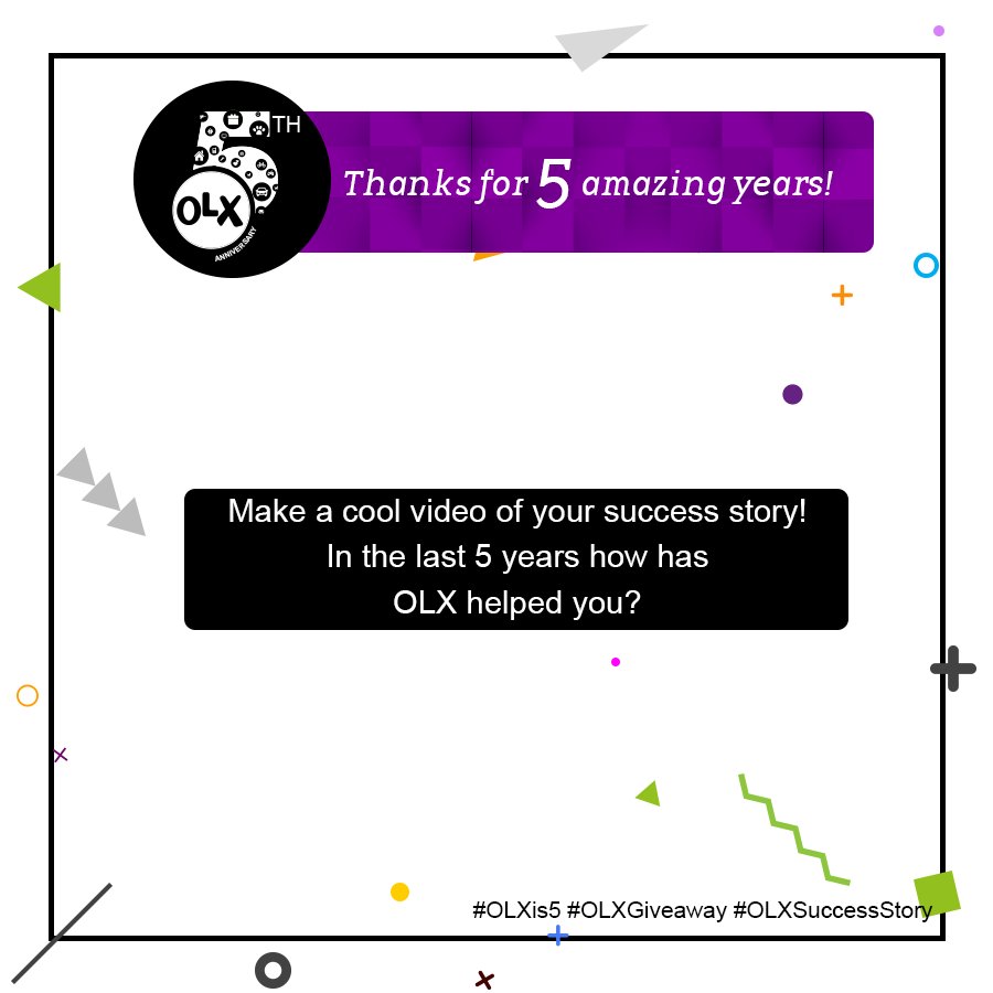 jijing_team's tweet photo. Final round!
Post a cool video of how OLX has helped you in the last 5 years.
Videos with the most RTs & likes win! #OLXis5 #OLXSuccessStory https://t.co/jOBsQ5irEp