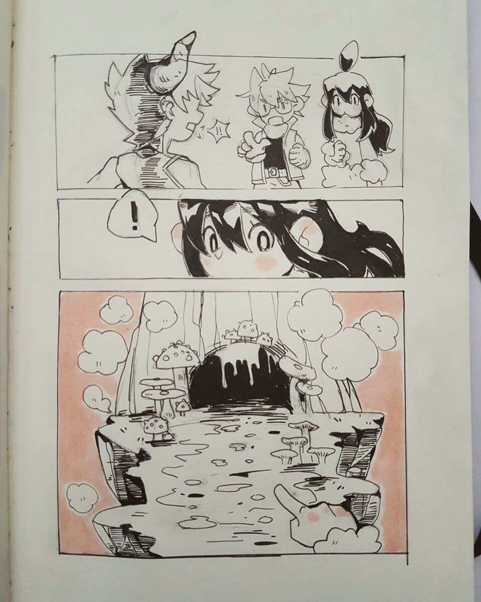 #inktober Day 22: Trails. They started to fight each other. Suddenly the girl saw a weird trail leading to the cave. - What's that? ?