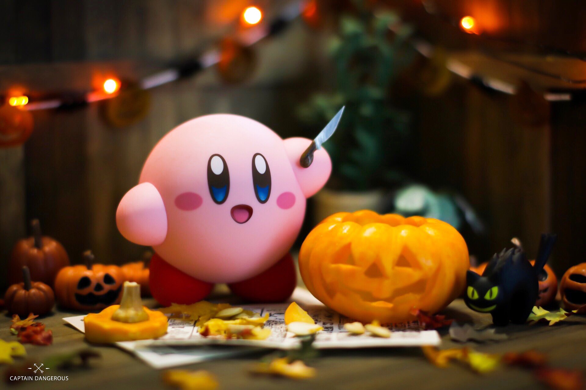 Kirby Pumpkin Stencil