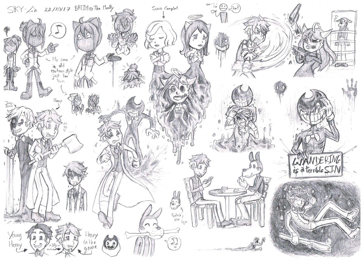 SKYLia_Art's tweet photo. Should I color ?
Devrai-je colorer ?
#batim #Bendy_and_the_ink_machine #bendy #alice #boris #joey_drew #susie_campbell #henry #theMealty https://t.co/4htS43gIJI