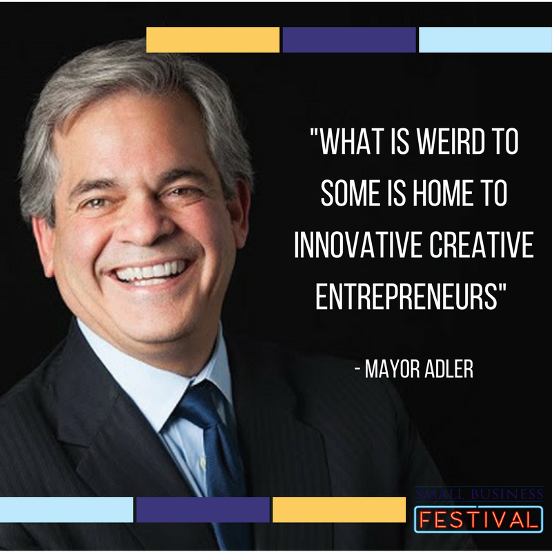 SmallBizFest's tweet photo. @MayorAdler on Austin being a home to entrepreneurs and small business owners #KeepAustinWeird #sbf2016 https://t.co/kWAqieCxxA