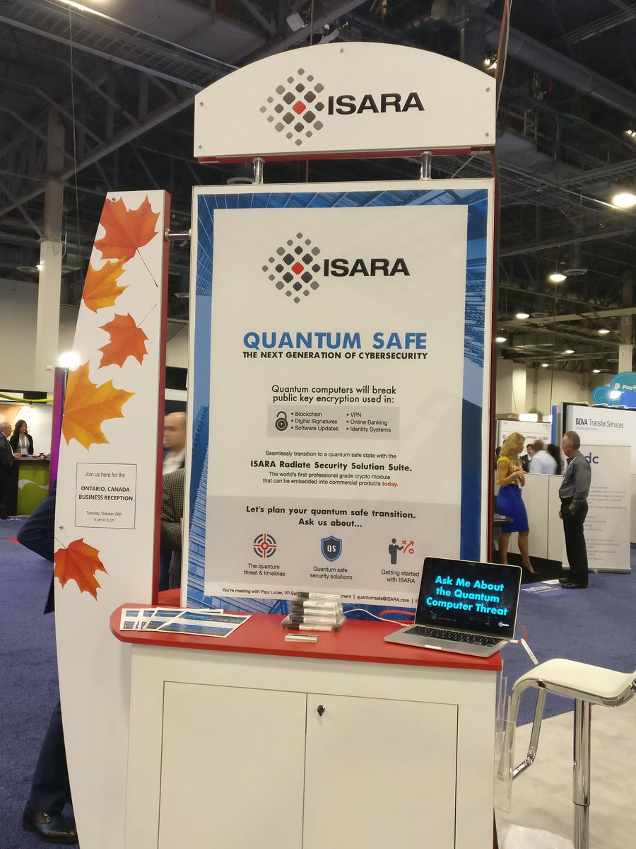 paullucier's tweet photo. All set to tell the #quantumthreat #Y2Q story at #Money2020 in #LasVegas - Ask us about making the #BigMigration to #QuantumSafe @ISARACorp https://t.co/tlkgeQRH6L