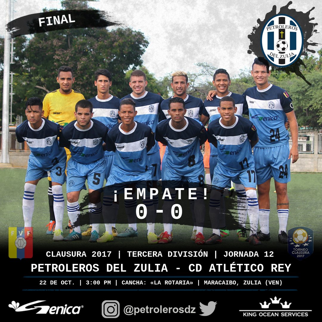 ¡ORGULLOSOS DE TODOS USTEDES!   #Clausura2017 | #J12 | 22/10 | #Tercera | Cancha: #LaRotaria | #PetrolerosdZ 0-0 <a href="/AtleticoRey/">Atlético Rey</a> | #FutVe