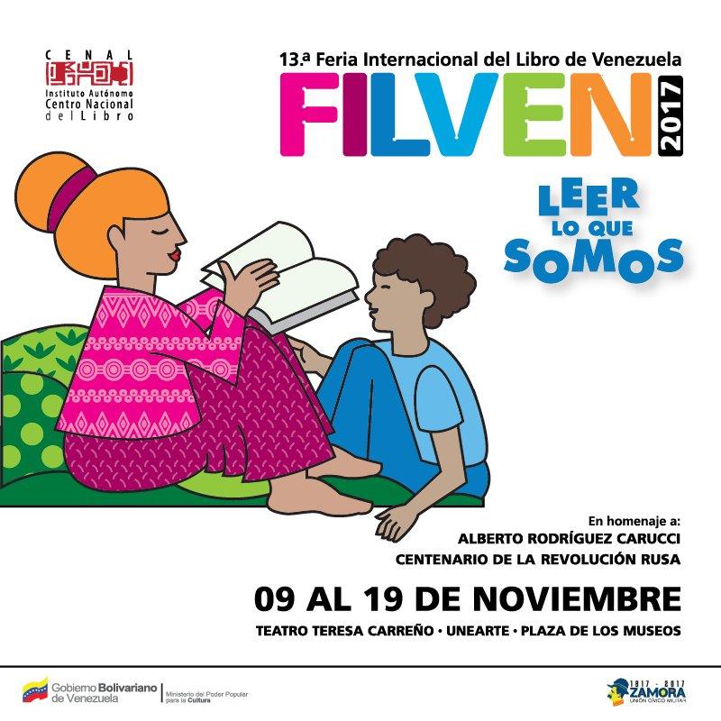 minculturave's tweet photo. La #FILVEN2017 en su 13° Edición te invita a #LeerLoQueSomos del 9 al 19 de noviembre en #Caracas https://t.co/oahHqQ8bTu