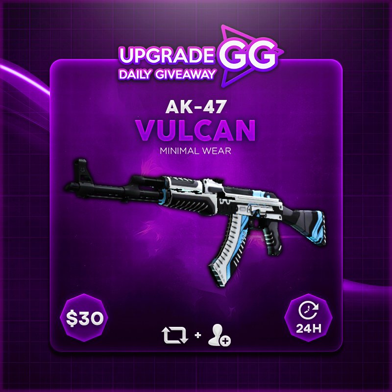 upgrade_gg's tweet photo. 🌋 AK-47 Vulcan Giveaway 🌋

To enter:
- RETWEET 🔄
- FOLLOW @upgrade_gg 🐙
- Visit https://t.co/Hm1ZKytN9k  

24 hours, good luck! ⏰ https://t.co/2wJt7oy8jO