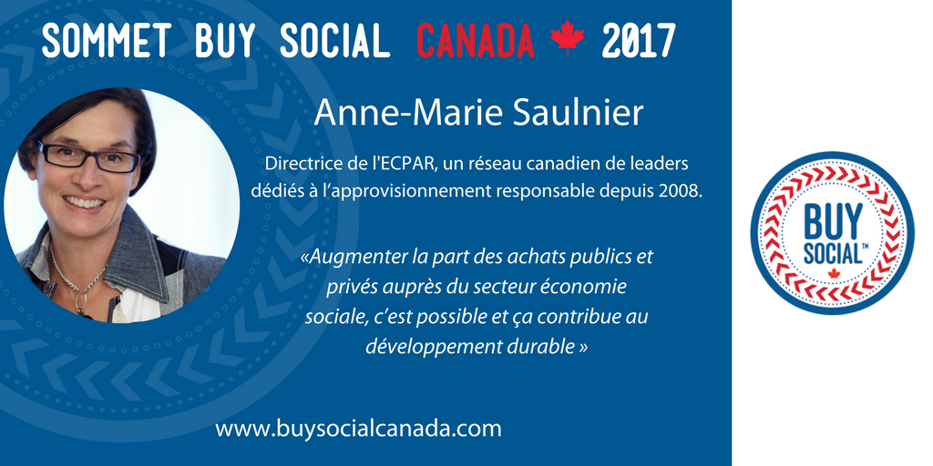 BuySocialCanada's tweet photo. Faites le lien avec des leaders comme @AnneMSaulnier, directrice de l'ECPAR, au Sommet Buy Social Canada. https://t.co/D0iNREpGUL https://t.co/6AlLnMmCDq