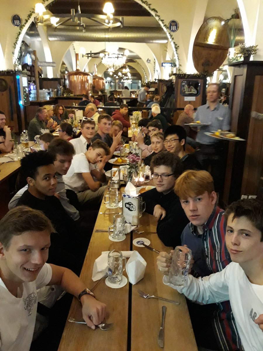 DC_DesignTech's tweet image. 14 hungry boys waiting for their supper in a traditional beer hall