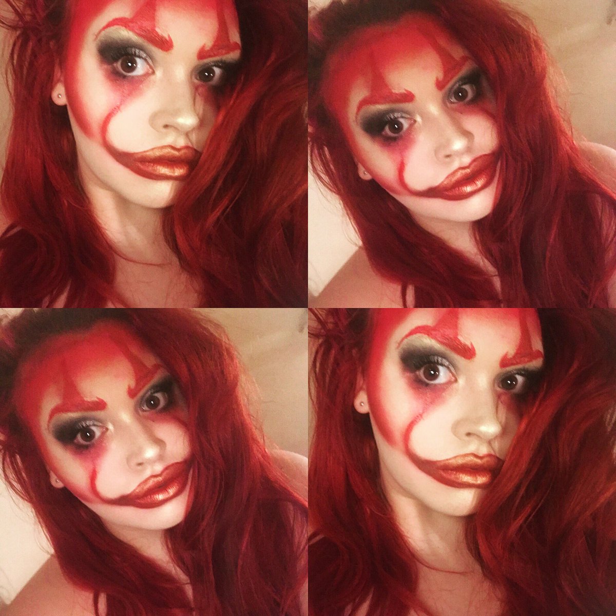 Juicyjaye99's tweet photo. To countdown the days to Halloween, I will be bringing a new look everyday! To start #pennywise #floatwithme #IT https://t.co/xD3B2dZM6G